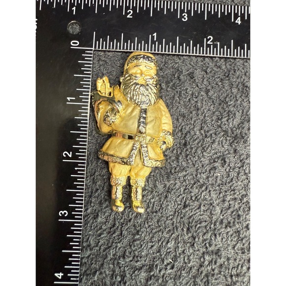 Vintage‎ Christmas Brooch Lot Santa Stocking Cow Snowman - Picture 8 of 13